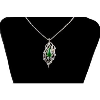 1.02ct Jade & Diamond Pendant
