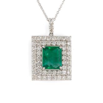 2.15ct Emerald and Diamond Pendant