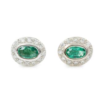 Tsavorite Garnet and Diamond Earrings