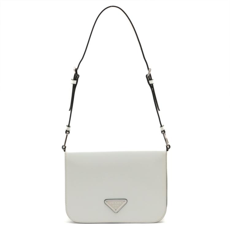 Prada White Saffiano Leather Convertible Top Handle Bag (391473101) |  Saffiano leather, Leather, Bags