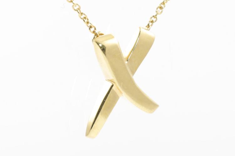 Tiffany & Co Paloma Picasso Graffiti X Cross 18k Gold Necklace Earring -  jewelry - by owner - sale - craigslist