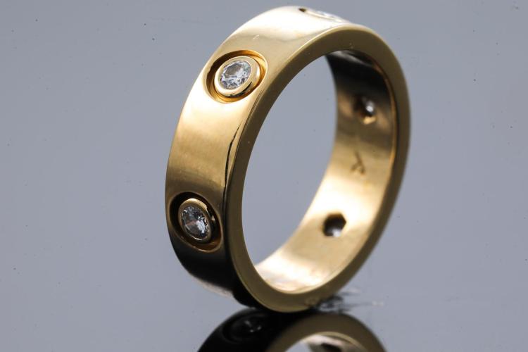 Cartier Mini Love Eight Diamond 18k Gold Ring - 66mint Fine Estate Jewelry