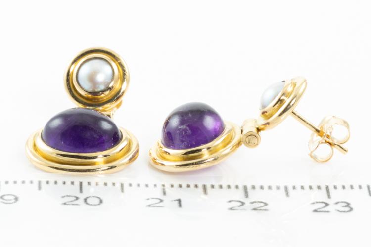 Large Fireball Baroque Pearl Amethyst crystal beads Silver Drop Earrin –  Gems Dynasty Crystals