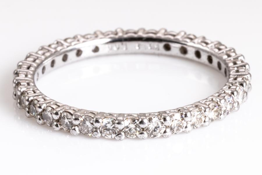 3 carat DIAMOND ETERNITY Ring 14K Yellow Gold Wedding BAND, size 6, F VS  #16 | eBay