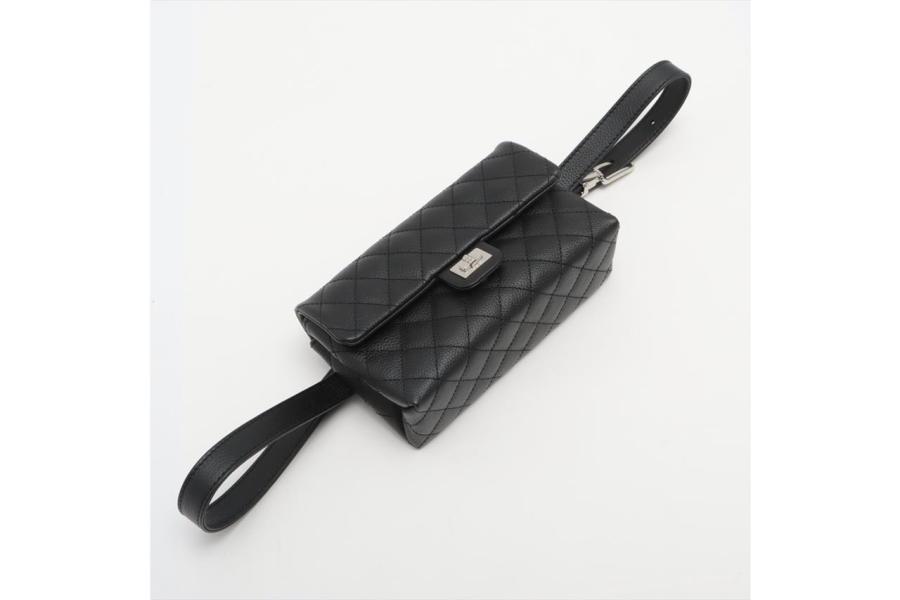 CHANEL+Uniform+Caviar+Belt+Bag+Black+Leather for sale online