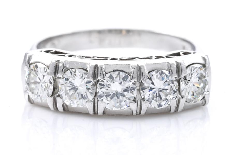 Round & Baguette Diamond Eternity Band, 3.12ct - Nazar's & Co. Jewelers
