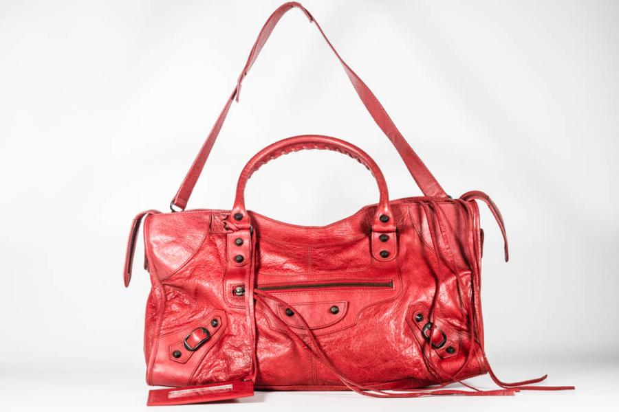 Balenciaga Red Python Leather Papier A4 Tote Bag at FORZIERI
