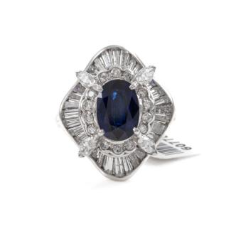 2.72ct Sapphire and Diamond Ring