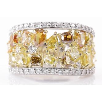 2.82ct Yellow & White Diamond Dress Ring