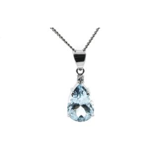 3.69ct Aquamarine and Diamond Pendant