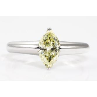 0.76ct Fancy Yellow Diamond Solitaire Ring