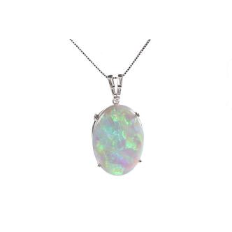 16.70ct Black Opal and Diamond Pendant