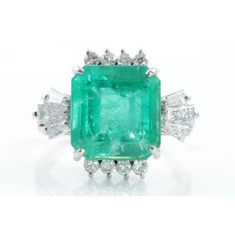 7.33ct Emerald and Diamond Ring