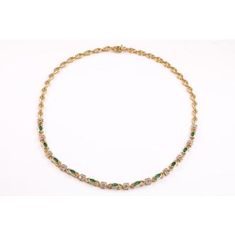 1.76ct Emerald and Diamond Necklace