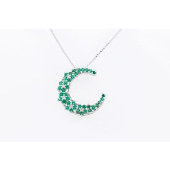 0.40ct Emerald and Diamond Pendant