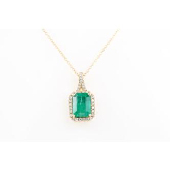 2.59ct Emerald and Diamond Pendant