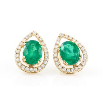 2.46ct Emerald and Diamond Earrings