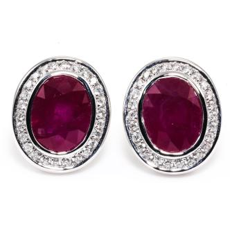 5.10ct Ruby and Diamond Earrings