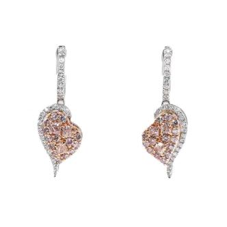 Pink & White Diamond Earrings