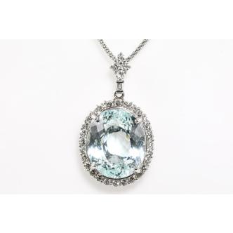 20.56ct Aquamarine & Diamond Pendant