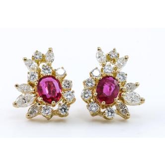 1.40ct Ruby and Diamond Earrings