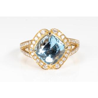 3.12ct Aquamarine and Diamond Ring