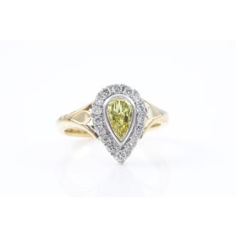 0.40ct Fancy Vivid Diamond Ring GIA VS1