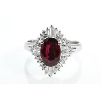 1.47ct Ruby and Diamond Ring GIA