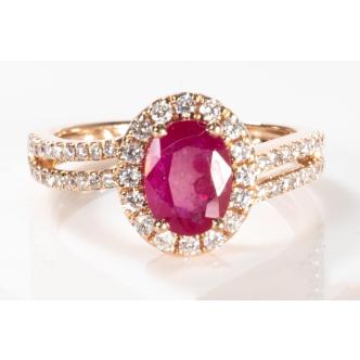 2.07ct Ruby and Diamond Ring
