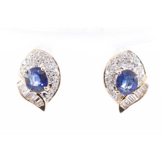 1.50ct Sapphire and Diamond Earrings