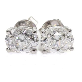 3.01ct Diamond Stud Earrings GIA E SI2