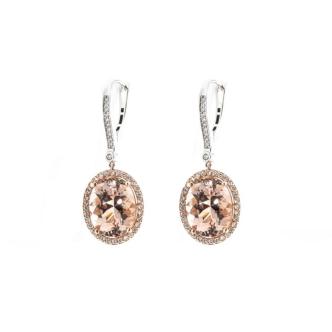 10.94ct Morganite and Diamond Earrings