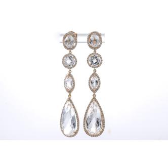 Topaz and Diamond Drop Earrings
