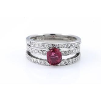 1.11ct Ruby and Diamond Ring