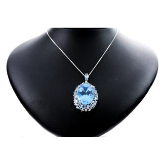 Topaz, Mixed gemstone and Diamond Pendant