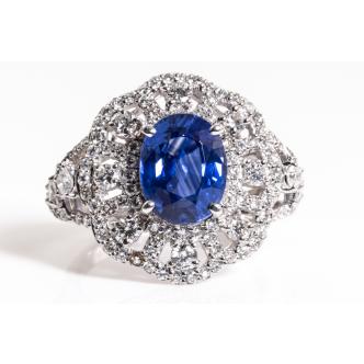 4.45ct Sapphire and Diamond Ring