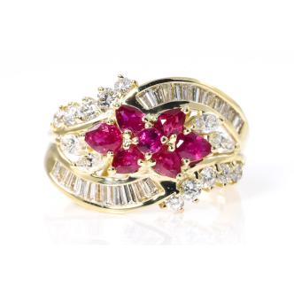 1.31ct Ruby and Diamond Ring
