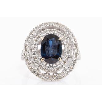 2.88ct Sapphire and Diamond Ring