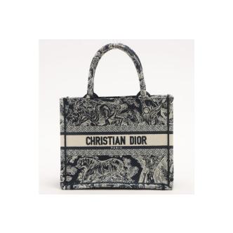 Christian Dior Small Dior Book Tote Blue Toile de Jouy Reverse Embroidery