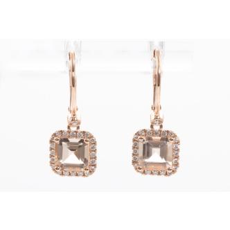 1.89ct Morganite and Diamond Earrings