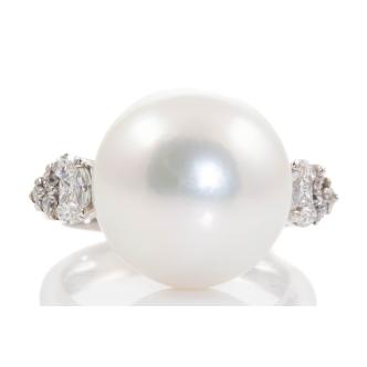 14.3mm South Sea Pearl & Diamond Ring