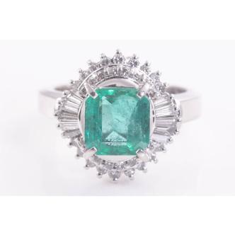 2.24ct Emerald and Diamond Ring