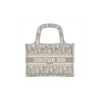 Christian Dior Mini Book Tote Grey Dior