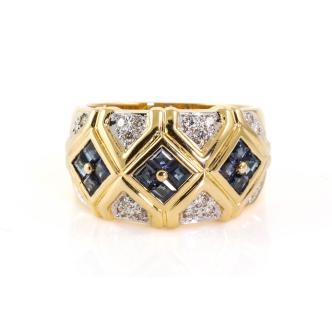 Blue Sapphire and Diamond Dress Ring
