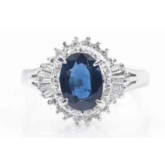 1.27ct Sapphire and Diamond Ring