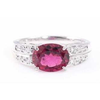 1.78ct Pink Tourmaline and Diamond Ring