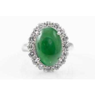7.11ct Jade and Diamond Ring