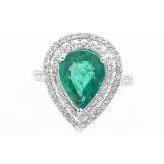 2.34ct Emerald and Diamond Ring