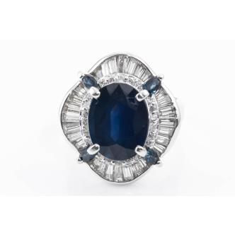 6.17ct Sapphire and Diamond Ring