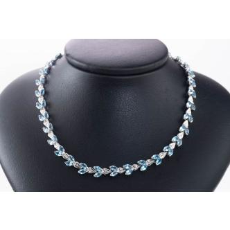 17.50ct Blue Topaz and Diamond Necklace